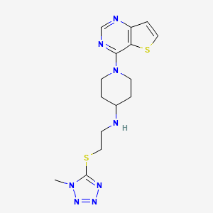 molecular formula C15H20N8S2 B5663772 N-{2-[(1-methyl-1H-tetrazol-5-yl)thio]ethyl}-1-thieno[3,2-d]pyrimidin-4-ylpiperidin-4-amine 