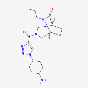 molecular formula C19H30N6O2 B5663786 rel-(1S,5R)-3-{[1-(cis-4-aminocyclohexyl)-1H-1,2,3-triazol-4-yl]carbonyl}-6-propyl-3,6-diazabicyclo[3.2.2]nonan-7-one hydrochloride 