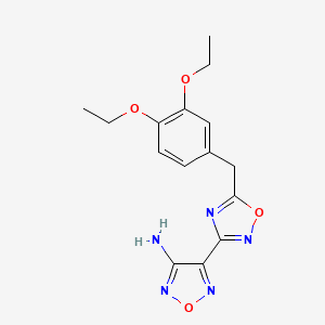 molecular formula C15H17N5O4 B5663798 4-[5-(3,4-diethoxybenzyl)-1,2,4-oxadiazol-3-yl]-1,2,5-oxadiazol-3-amine 