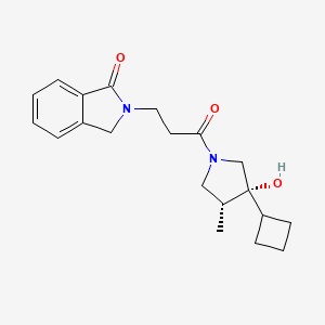 molecular formula C20H26N2O3 B5663808 2-{3-[(3R*,4R*)-3-cyclobutyl-3-hydroxy-4-methyl-1-pyrrolidinyl]-3-oxopropyl}-1-isoindolinone 