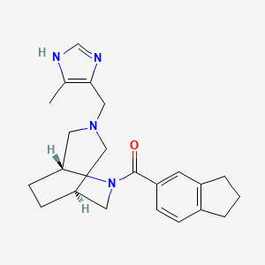 molecular formula C22H28N4O B5663810 (1S*,5R*)-6-(2,3-dihydro-1H-inden-5-ylcarbonyl)-3-[(4-methyl-1H-imidazol-5-yl)methyl]-3,6-diazabicyclo[3.2.2]nonane 
