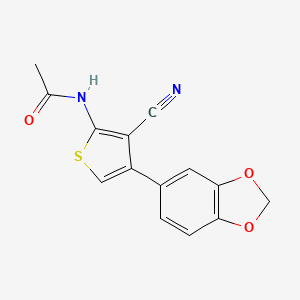 N-[4-(1,3-benzodioxol-5-yl)-3-cyano-2-thienyl]acetamide