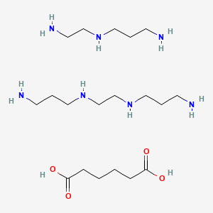 molecular formula C19H47N7O4 B566384 Hexanedioic acid, polymer with N-(2-aminoethyl)-1,3-propanediamine and N,N''-1,2-ethanediylbis(1,3-propanediamine) CAS No. 102561-59-1
