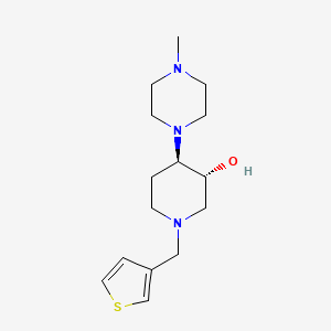 molecular formula C15H25N3OS B5663876 (3R*,4R*)-4-(4-methyl-1-piperazinyl)-1-(3-thienylmethyl)-3-piperidinol 