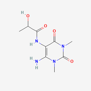 molecular formula C9H14N4O4 B566389 N-(6-Amino-1,3-dimethyl-2,4-dioxo-1,2,3,4-tetrahydropyrimidin-5-yl)-2-hydroxypropanamide CAS No. 100144-13-6