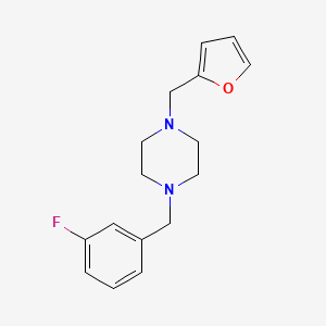 molecular formula C16H19FN2O B5663890 1-[(3-FLUOROPHENYL)METHYL]-4-[(FURAN-2-YL)METHYL]PIPERAZINE 