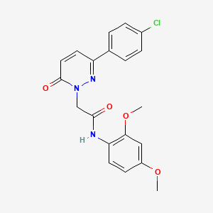 molecular formula C20H18ClN3O4 B5663906 2-[3-(4-chlorophenyl)-6-oxo-1(6H)-pyridazinyl]-N-(2,4-dimethoxyphenyl)acetamide 
