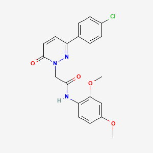 molecular formula C20H18ClN3O4 B5663906 2-(3-(4-chlorophenyl)-6-oxopyridazin-1(6H)-yl)-N-(2,4-dimethoxyphenyl)acetamide 