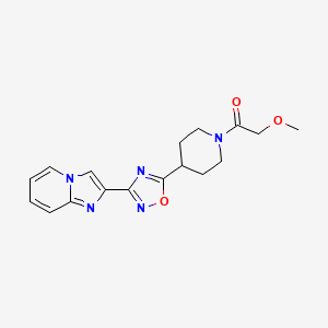 molecular formula C17H19N5O3 B5663912 2-{5-[1-(methoxyacetyl)-4-piperidinyl]-1,2,4-oxadiazol-3-yl}imidazo[1,2-a]pyridine 