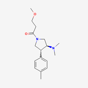 molecular formula C17H26N2O2 B5663922 (3S*,4R*)-1-(3-methoxypropanoyl)-N,N-dimethyl-4-(4-methylphenyl)pyrrolidin-3-amine 