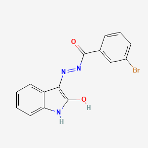 molecular formula C15H10BrN3O2 B5663925 3-bromo-N'-(2-oxo-1,2-dihydro-3H-indol-3-ylidene)benzohydrazide 