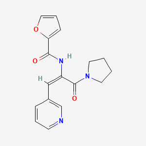 molecular formula C17H17N3O3 B5663937 N-[2-(3-pyridinyl)-1-(1-pyrrolidinylcarbonyl)vinyl]-2-furamide 