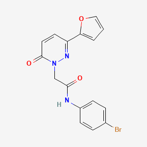 molecular formula C16H12BrN3O3 B5663941 N-(4-bromophenyl)-2-[3-(2-furyl)-6-oxo-1(6H)-pyridazinyl]acetamide 