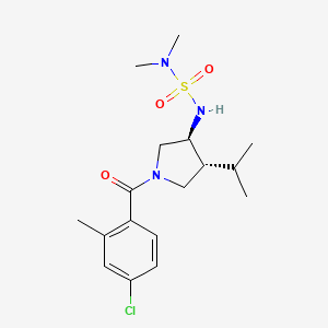 molecular formula C17H26ClN3O3S B5663958 N'-[(3S*,4R*)-1-(4-chloro-2-methylbenzoyl)-4-isopropyl-3-pyrrolidinyl]-N,N-dimethylsulfamide 