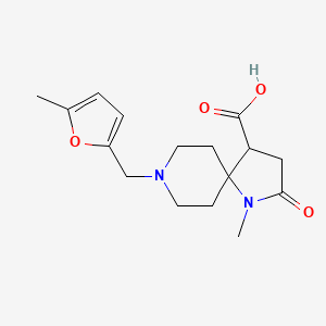 molecular formula C16H22N2O4 B5663967 1-methyl-8-[(5-methyl-2-furyl)methyl]-2-oxo-1,8-diazaspiro[4.5]decane-4-carboxylic acid 