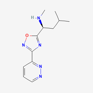molecular formula C12H17N5O B5663991 (1S)-N,3-dimethyl-1-[3-(3-pyridazinyl)-1,2,4-oxadiazol-5-yl]-1-butanamine hydrochloride 