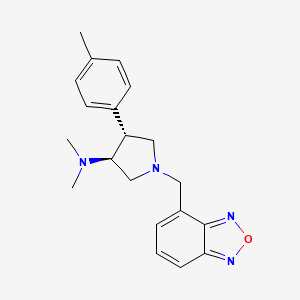 molecular formula C20H24N4O B5663993 (3S*,4R*)-1-(2,1,3-benzoxadiazol-4-ylmethyl)-N,N-dimethyl-4-(4-methylphenyl)pyrrolidin-3-amine 