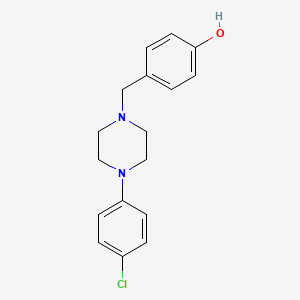 molecular formula C17H19ClN2O B5663998 4-{[4-(4-chlorophenyl)-1-piperazinyl]methyl}phenol 