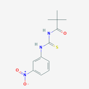 molecular formula C12H15N3O3S B5664021 2,2-dimethyl-N-{[(3-nitrophenyl)amino]carbonothioyl}propanamide 
