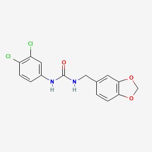 molecular formula C15H12Cl2N2O3 B5664033 N-(1,3-benzodioxol-5-ylmethyl)-N'-(3,4-dichlorophenyl)urea 