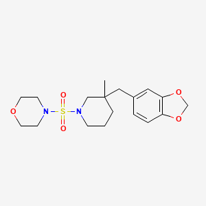 molecular formula C18H26N2O5S B5664035 4-{[3-(1,3-benzodioxol-5-ylmethyl)-3-methylpiperidin-1-yl]sulfonyl}morpholine 