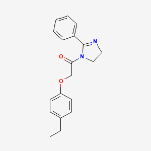 molecular formula C19H20N2O2 B5664039 1-[(4-ethylphenoxy)acetyl]-2-phenyl-4,5-dihydro-1H-imidazole 