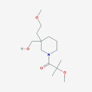 molecular formula C14H27NO4 B5664054 [3-(2-methoxyethyl)-1-(2-methoxy-2-methylpropanoyl)-3-piperidinyl]methanol 