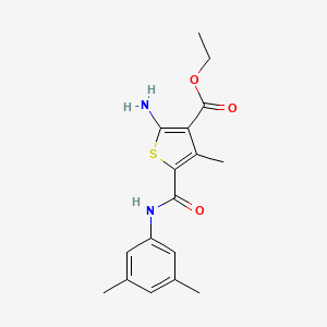 molecular formula C17H20N2O3S B5664059 ethyl 2-amino-5-{[(3,5-dimethylphenyl)amino]carbonyl}-4-methyl-3-thiophenecarboxylate 
