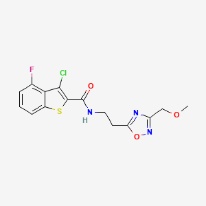 molecular formula C15H13ClFN3O3S B5664096 3-chloro-4-fluoro-N-{2-[3-(methoxymethyl)-1,2,4-oxadiazol-5-yl]ethyl}-1-benzothiophene-2-carboxamide 