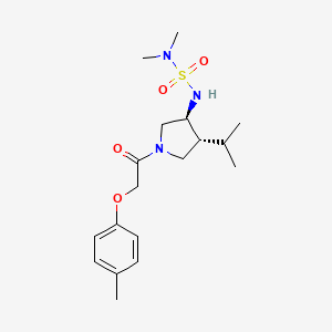 molecular formula C18H29N3O4S B5664109 N'-{(3S*,4R*)-4-isopropyl-1-[(4-methylphenoxy)acetyl]-3-pyrrolidinyl}-N,N-dimethylsulfamide 