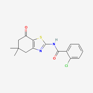 molecular formula C16H15ClN2O2S B5664124 2-chloro-N-(5,5-dimethyl-7-oxo-4,5,6,7-tetrahydro-1,3-benzothiazol-2-yl)benzamide 