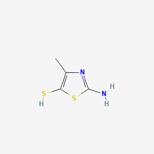 molecular formula C4H6N2S2 B566415 2-Amino-4-methyl-1,3-thiazole-5-thiol CAS No. 107974-24-3