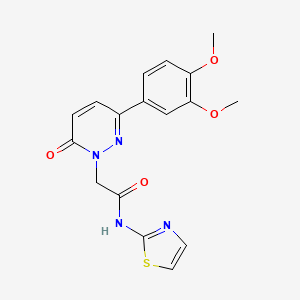 molecular formula C17H16N4O4S B5664153 2-[3-(3,4-dimethoxyphenyl)-6-oxo-1(6H)-pyridazinyl]-N-1,3-thiazol-2-ylacetamide 