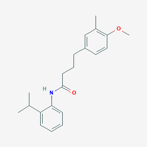 molecular formula C21H27NO2 B5664161 N-(2-isopropylphenyl)-4-(4-methoxy-3-methylphenyl)butanamide 