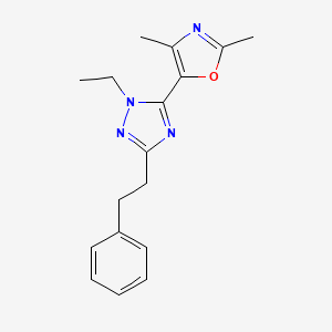molecular formula C17H20N4O B5664172 5-(2,4-dimethyl-1,3-oxazol-5-yl)-1-ethyl-3-(2-phenylethyl)-1H-1,2,4-triazole 