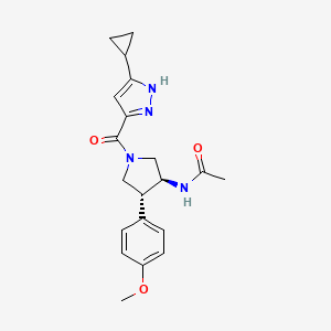 N-[(3S*,4R*)-1-[(3-cyclopropyl-1H-pyrazol-5-yl)carbonyl]-4-(4-methoxyphenyl)pyrrolidin-3-yl]acetamide