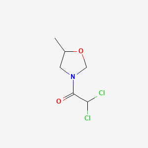 molecular formula C6H9Cl2NO2 B566420 2,2-Dichloro-1-(5-methyl-1,3-oxazolidin-3-yl)ethan-1-one CAS No. 104767-34-2