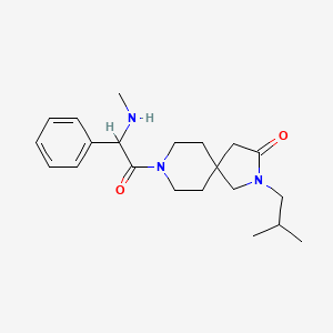 molecular formula C21H31N3O2 B5664207 2-isobutyl-8-[(methylamino)(phenyl)acetyl]-2,8-diazaspiro[4.5]decan-3-one hydrochloride 
