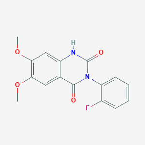 molecular formula C16H13FN2O4 B5664211 3-(2-fluorophenyl)-6,7-dimethoxy-2,4(1H,3H)-quinazolinedione 