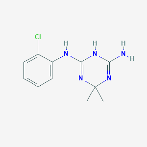 molecular formula C11H14ClN5 B5664213 N~2~-(2-chlorophenyl)-6,6-dimethyl-1,6-dihydro-1,3,5-triazine-2,4-diamine 