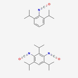 molecular formula C30H39N3O3 B566422 Benzene, 2,4-diisocyanato-1,3,5-tris(1-methylethyl)-, polymer with 2-isocyanato-1,3-bis(1-methylethyl)benzene CAS No. 103837-26-9