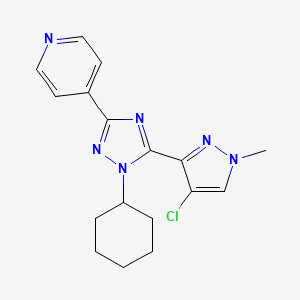 molecular formula C17H19ClN6 B5664263 4-[5-(4-chloro-1-methyl-1H-pyrazol-3-yl)-1-cyclohexyl-1H-1,2,4-triazol-3-yl]pyridine 