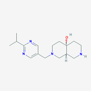 molecular formula C16H26N4O B5664271 rel-(4aS,8aS)-2-[(2-isopropyl-5-pyrimidinyl)methyl]octahydro-2,7-naphthyridin-4a(2H)-ol dihydrochloride 
