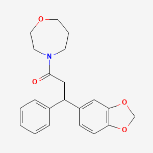 molecular formula C21H23NO4 B5664284 4-[3-(1,3-benzodioxol-5-yl)-3-phenylpropanoyl]-1,4-oxazepane 