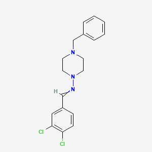 molecular formula C18H19Cl2N3 B5664316 4-benzyl-N-(3,4-dichlorobenzylidene)-1-piperazinamine 