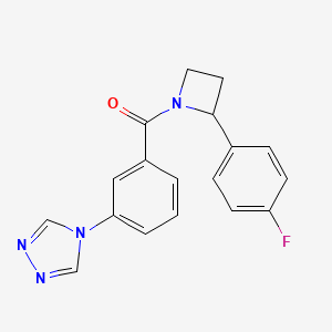 molecular formula C18H15FN4O B5664320 4-(3-{[2-(4-fluorophenyl)-1-azetidinyl]carbonyl}phenyl)-4H-1,2,4-triazole 