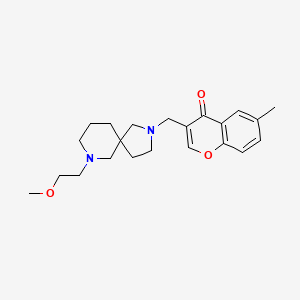 molecular formula C22H30N2O3 B5664335 3-{[7-(2-methoxyethyl)-2,7-diazaspiro[4.5]dec-2-yl]methyl}-6-methyl-4H-chromen-4-one 