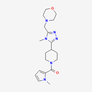 molecular formula C19H28N6O2 B5664348 4-[(4-methyl-5-{1-[(1-methyl-1H-pyrrol-2-yl)carbonyl]piperidin-4-yl}-4H-1,2,4-triazol-3-yl)methyl]morpholine 