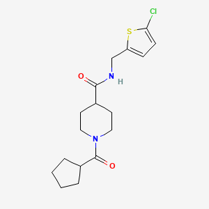 molecular formula C17H23ClN2O2S B5664355 N-[(5-chloro-2-thienyl)methyl]-1-(cyclopentylcarbonyl)-4-piperidinecarboxamide 