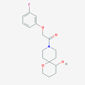 molecular formula C17H22FNO4 B5664362 9-[(3-fluorophenoxy)acetyl]-1-oxa-9-azaspiro[5.5]undecan-5-ol 